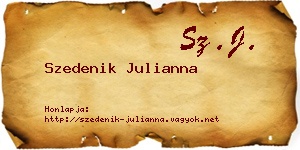 Szedenik Julianna névjegykártya